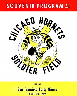 CHICAGO HORNETS AAFC- Wall Art 1949 Game Program Cover Vs 49er's - 8x10 Photo • $6.99