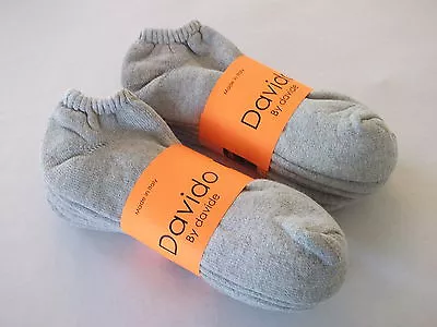 Davido Mens Socks Ankle Low Cut 100 % Cotton Made In Italy 8 Pair Gray Siz 9-11 • $18.50