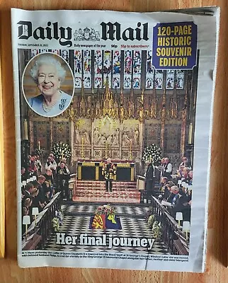 Daily Mail Newspaper UK 20 September'22 - Queen Elizabeth 2 Funeral Death QEII • £5.39