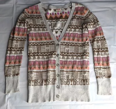 Mossimo Womens Geometric Pattern Sweater Cardigan Size XS • $9.98