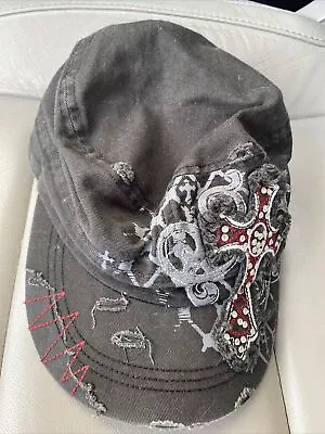 BKE Headwear Bling Biker Motorcycle Hat Buckle Adjustable Strap Back Gorgeous! • $7.99