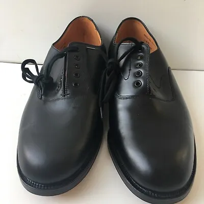 £39.99 • Buy Mens Sanders S&s Black Leather Oxford Military Dress Shoes Size 5.5 Supergrade