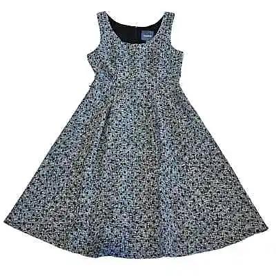 Modcloth Dress Womens Size 10 Sleeveless Grey Polka Dot Retro Mad Men A Line • $30.59