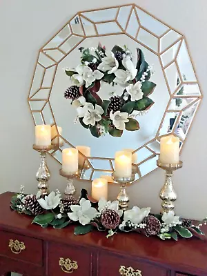 18  Magnolia Pine Cone & Berry Wreath PLUS Set Of 2 Swags ~ By Valerie ~ H73456 • $68