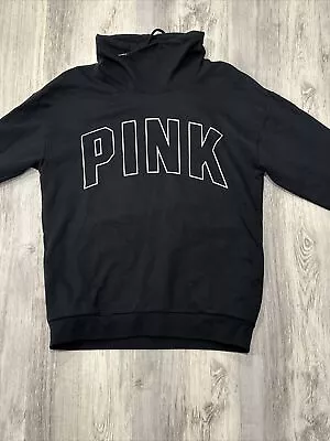 Pink Victoria Secret XS Gator Neck/Turtleneck Black Pullover Light Sweatshirt • $13.50