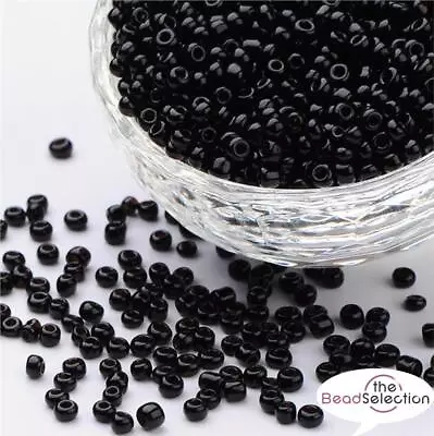 £2.99 • Buy 100g BLACK OPAQUE GLASS SEED BEADS 11/0 2mm 8/0 3mm 6/0 4mm
