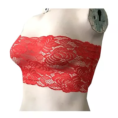 New Womens Lace Strapless Boob Tube Bandeau Crop Vest Top Bra Bralette  6 To 22 • £4.99