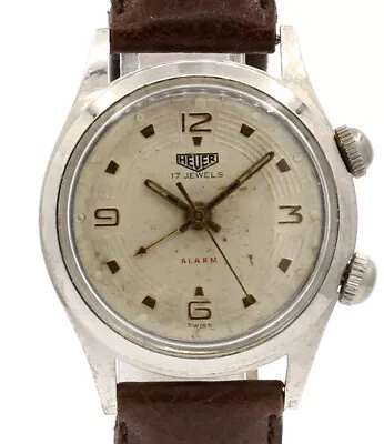 Vintage HEUER Alarm Stainless Steel 33mm Men's Watch • $898