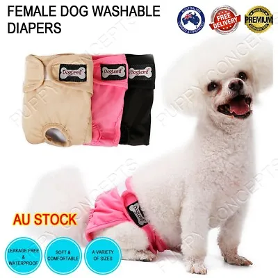 $9.99 • Buy Female Dog Washable Diapers Pet Nappy Reusable Training Pants Sanitary Hygiene