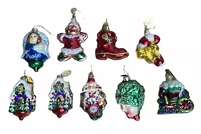 Mark Klaus Glass Christmas Ornaments Lot Of 9 Dated 2003 Magic Memories • $34.99