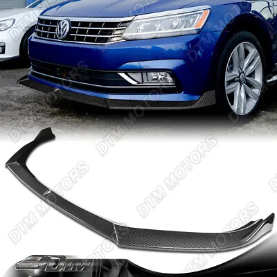 For 16-19 Volkswagen VW Passat Carbon Painted Front Bumper Lip Body Kit Spoiler • $86.99