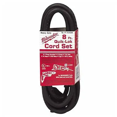 8 FT. QUICK LOCK CORD REPLACEMENT Milwaukee Tool 48-76-4008 • $37.72