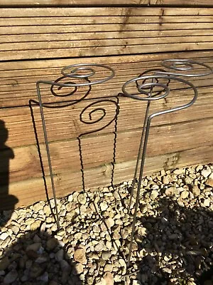 £19 • Buy 6 X Rusty Metal Garden Plant Supports  6 -36 Inch Spiral Round Tall Plant Stakes