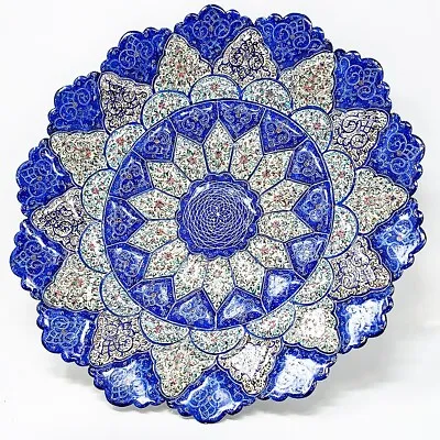 30cm Minakari Persian Enamel Wall Decor Handcrafted Plate Iranian Artisan Made • $89.99