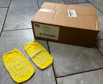 NEW! 48 Pairs Of LSL At-Risk Double Tread Slipper Socks (size Small Yellow) • $60