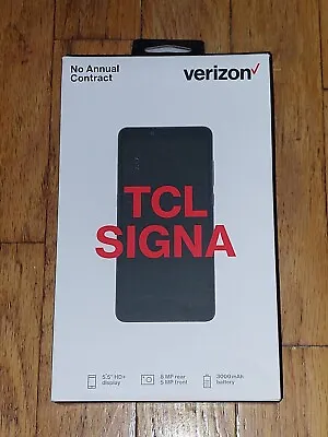 VERIZON Prepaid Only - TCL SIGNA 16GB 4G LTE 8MP Quad Core Black 5.5  - Sealed • $29.95