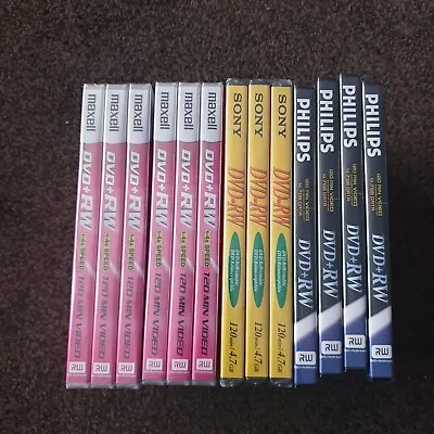 Bundle 13 X Sony DVD-RW 120MIN 4.7GB  MAXELL AND PHILIPS DVD+RW New And Sealed • £13.99