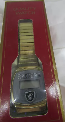 Vintage New In Package LA LOS ANGELES RAIDERS Digital Quartz Mens Watch GOLD • $25