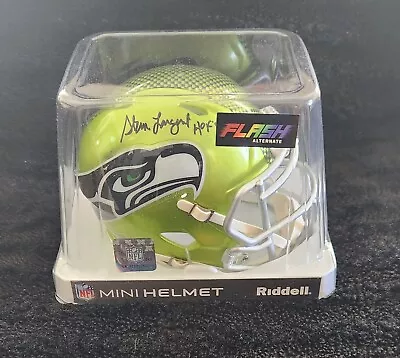 Hof Wr Steve Largent Seattle Seahawks Mini-helmet & Football Auto Signed Coa • $272.24