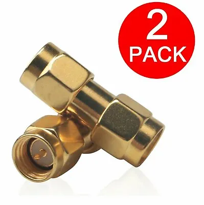 2Pcs SMA Male To SMA Male Plug In Series RF Coaxial Adapter Connector 201RCUS • $2.49