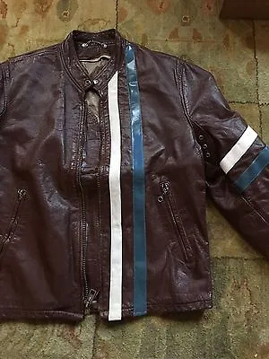 Leather Motorcycle Tunic Cobra Ford (schott  Style) Lemans Jacket Steve Mcqueen • $175