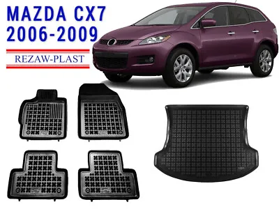 Floor Mats For Mazda CX-7 2006-2009 2 Rows & Cargo Liner All Weather Rubber Odor • $194.99