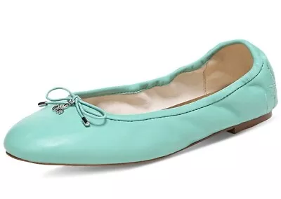 Sam Edelman Womens Felicia Ballet Flat Rio Blue Slip On Rounded Toe Bow Sz 8.5 • $49.90