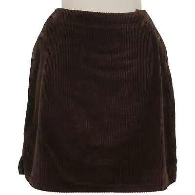 J. JILL Brown Wide Wale Cotton Corduroy Sailor Short Mini Skirt 10P • $9.99