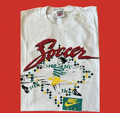 VTG 90's Nike Diego Maradona Soccer T-shirt Gray Tag Medium USA Made Rare OG RIP • $224.95