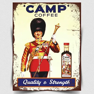CAMP COFFEE METAL SIGN WALL PLAQUE Kitchen Man Cave Cafe - A3 420 X 297 Mm • £13.95