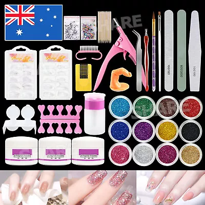 Full Set DIY Acrylic Nail Art Kits Acrylic Powder And Liquid Glitter Manicure AU • $15.95