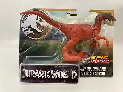 Jurassic World Epic Evolution Danger Pack Red Velociraptor Figure New! • $18