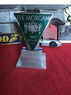 MORGAN Car Badge - The MORGAN Three Wheeler Club Car Badge With Stand - VG Cond • $119.97