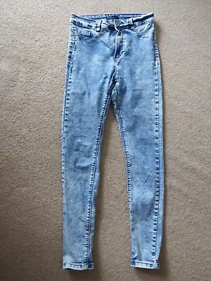 £9.99 • Buy House Stone Wash Blue Skinny Stretch Jean Jeggings High Waist Rise Size 8-10 Zip