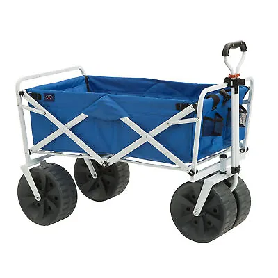 Mac Sports Collapsible Folding All Terrain Outdoor Utility Wagon Cart Blue • $134.99