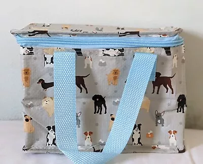 Dog Print Design Insulated Lunch Bag -NWT - 15x20cm - Recycled Plastic Novelty • £3