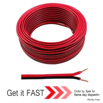 25m Red & Black 0.50mm HiFi Loud Speaker Cable Cable Wire For Car Audio & Home • £5.89