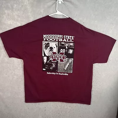 Vintage Mississippi State Bulldogs T Shirt Adult 3XL Maroon Red NCAA Mens • $14.99