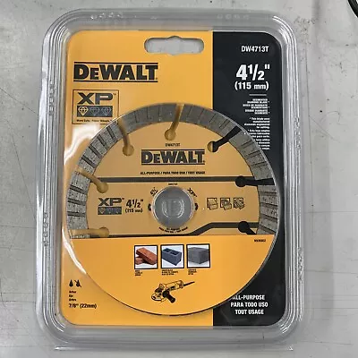 Dewalt DW4713T Diamond Saw Blade Wet / Dry Cutting Segmented 4-1/2  • $12.99