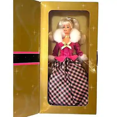 $48 • Buy 1996 WINTER RHAPSODY BARBIE DOLL Avon Exclusive 2nd In Series Blonde Gold BOX