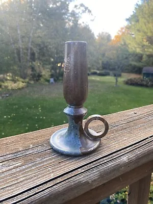 Vtg Hand Carved 6” Marble Candlestick Holder Turned Stone For Taper FINGER HOLD • $19.96