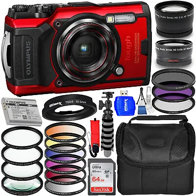 $499.95 • Buy Olympus Tough TG-6 Digital Camera (Red) V104210RU000 + 64GB + Filter Kit Bundle