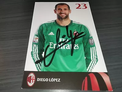 Diego Lopez Hand Signed Ac Milan Autograph Card • £33.75