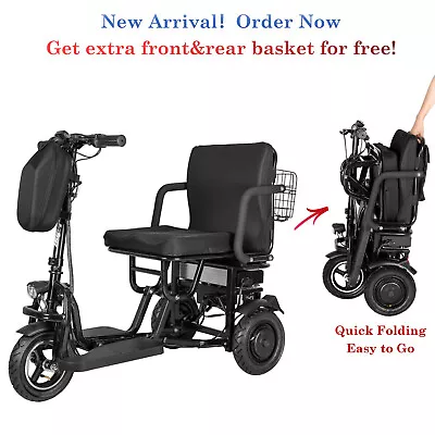 Quick Folding Mobility Scooter 3 Wheel W Lithium Battery Power 700W20Miles61lb • $849