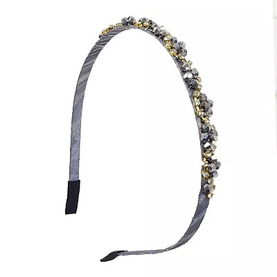 Thin Headband W/Rhinestones Beads Women Girls Metal Hairband Stylish Headband • $6.99