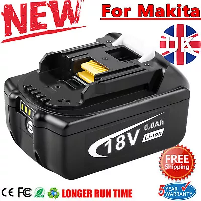 6.0Ah For Makita BL1860 BL1850 18V Li-ion Battery BL1850B BL1830 BL1860B W/ LED • £19.49