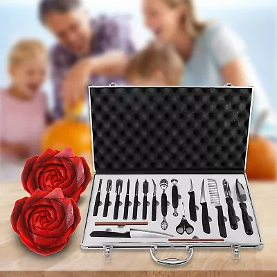 18 Pcs Food Carving Tools Set Vegetable Fruit Sculpting Peeling Kitchen Culinary • $29.45