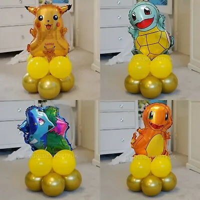 £5.99 • Buy Pokemon Pikachu Balloons Display Stand Foil Birthday Squirtle Party Kids Decor 