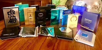 Lot/18 Mens Fragrance Perfume Vial Samples: Ysl Armani Davidoff Gucci Montblanc • $19.95