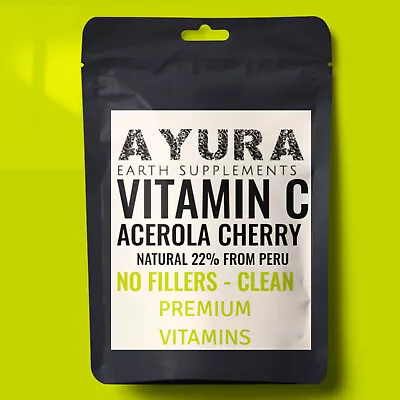 Vitamin C From Natural Extract Acerola Cherry 850mg ** Additive Free** AYURA • £9.99